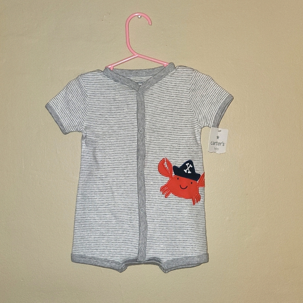 New! Carter's boy's onesie with crab Size 6M